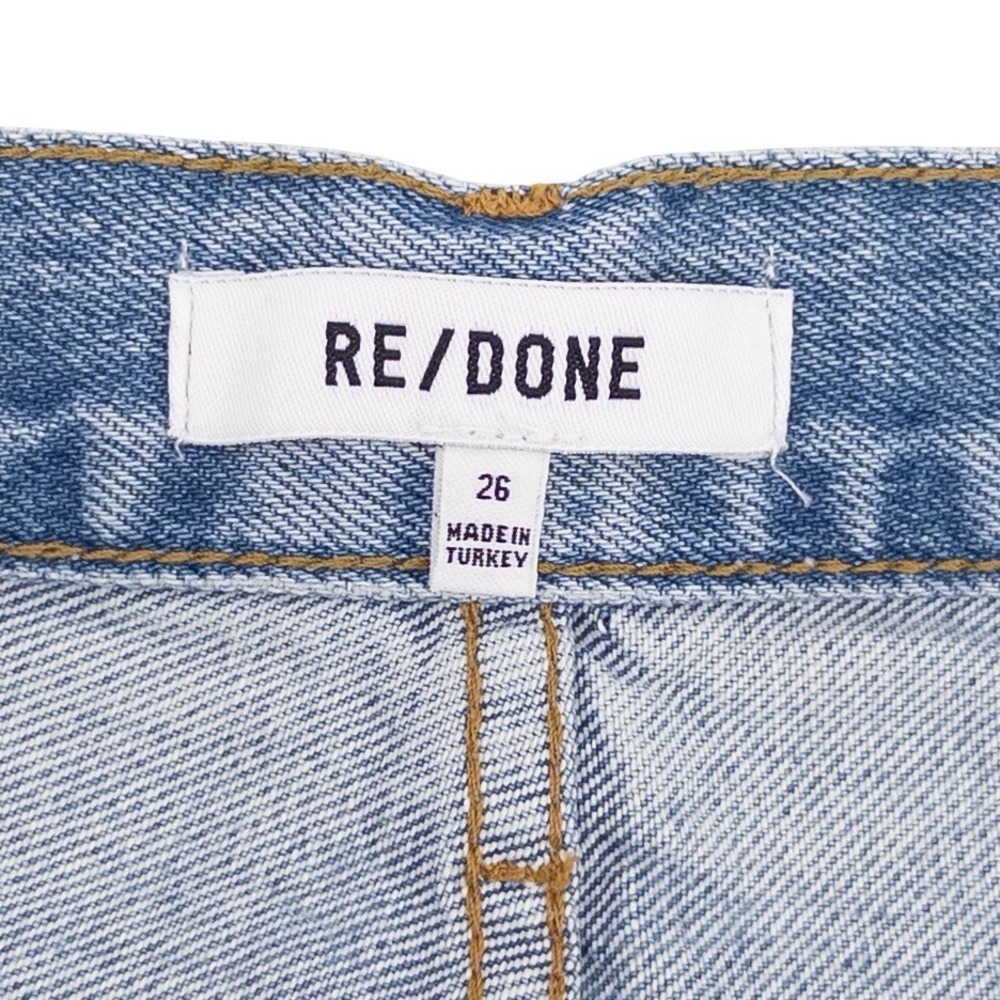 NEW Re/Done‎ Women's 26 Loose Long Short Light Blue Destroyed Ripped Tide Shorts - Picture 5 of 12
